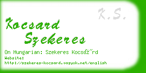 kocsard szekeres business card